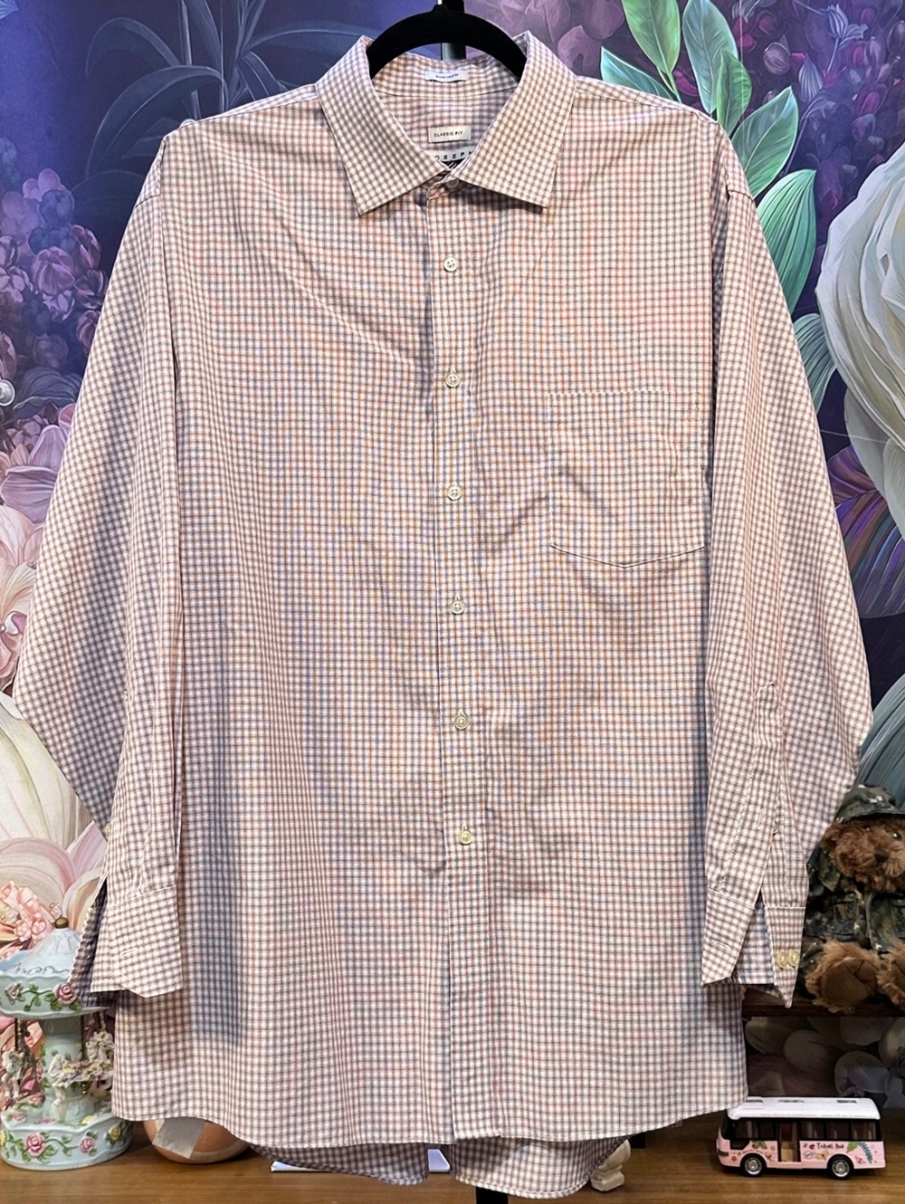 Joseph Abboud 18 100% Cotton Non-Iron Button-Down Shirt Plaid Casual Classic